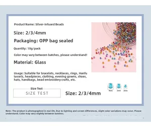 Detailed size comparison of 2mm 3mm and 4mm glass seed beads for DIY jewelry making