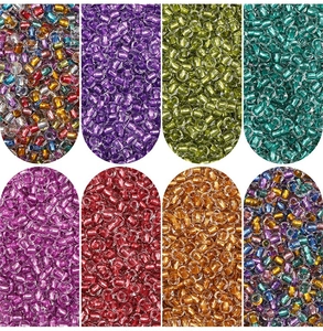 Detailed comparison of 8 color styles of colorful glass seed beads for DIY jewelry making