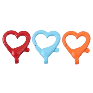 Cierres de resorte con forma de corazón coloridos para bisutería DIY en rojo azul y naranja
