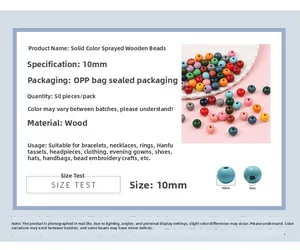 Specifiche dettagliate sulle dimensioni delle perline di legno colorate da 10mm per fai da te