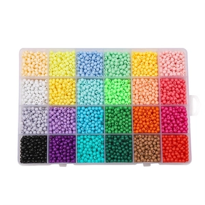 24-grid macaron acrylic beads set for DIY jewelry making including bracelets and earrings