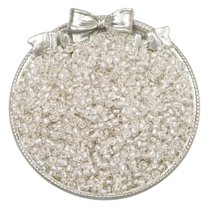 Perles de rocaille en verre transparent argenté 450g pour bijoux DIY et artisanat