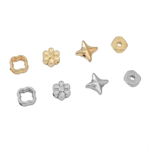 Cuentas de flores de plástico CCB en plata y oro para creación de joyas DIY y cadenas