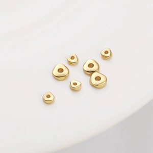 Gold Plated Copper Irregular Triangle Spacer Beads For DIY Handmade Bracelet Necklace Jewelry Making Finding Materials