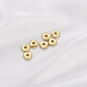 Polished 14K gold filled irregular flat round spacer beads for DIY jewelry making