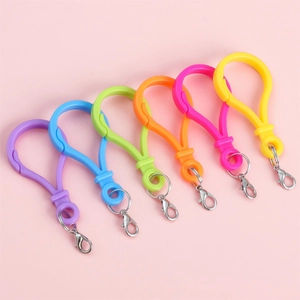 Kleurrijke acryl gloeilamp sleutelhanger set met karabijnsluiting voor DIY tassen