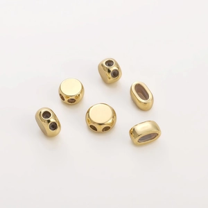 Polished 14K gold filled double-hole sliding stopper beads for DIY jewelry making
