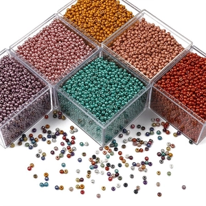 Premium 2/3/4mm colorful glass seed beads set in transparent boxes for DIY jewelry making