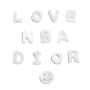 White freshwater shell letter beads for DIY jewelry making earrings and bracelets