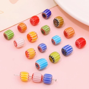 8mm colorful handmade millefiori glass beads for DIY jewelry and bracelet making