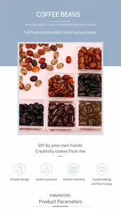 Detailed view of coffee bean shaped acrylic beads with gold lines for DIY jewelry