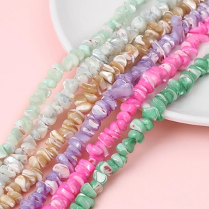 Irregular Natural Shell Chip Beads For DIY Jewelry Making Handmade Bracelet Necklace Crafts Colorful Artificial Pearl Luster Polished Beads