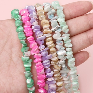 Irregular freshwater shell beads in vibrant colors for DIY jewelry and necklaces