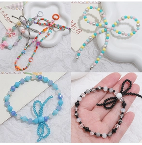 Détails de perles de nœud en acrylique pour sangles de téléphone et pendentifs de sac