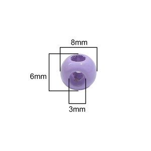 Λεβάντα ακρυλική χάντρα 8mm με τρύπα 3mm για DIY κοσμήματα και αλυσίδες κινητών