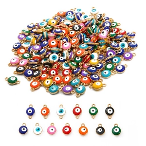 Enamel evil eye alloy charms in vibrant colors for DIY jewelry necklaces and bracelets