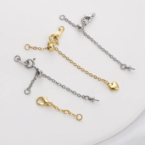 Verstelbare Koperen Verlengketting Met Schuifkraal Hart Hanger Goud Zilver Verguld Sieradenaccessoire Voor Ketting Armband DIY Maken