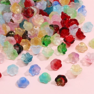 Perle di vetro colorate a forma di mughetto per collane e bracciali fai da te