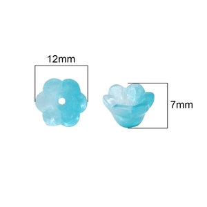 Perle in vetro blu mughetto 12mm x 7mm per creazione di gioielli e artigianato fai da te