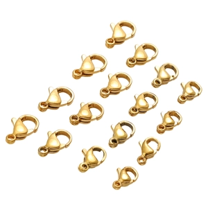 Golden stainless steel lobster clasps for DIY jewelry making of necklaces and bracelets