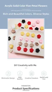 Détail de perles fleurs en acrylique colorées pour bijoux et bracelets faits main