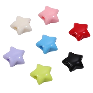 Πολύχρωμες ακρυλικές χάντρες αστέρια για DIY κοσμήματα και γούρια σε επτά φωτεινά χρώματα
