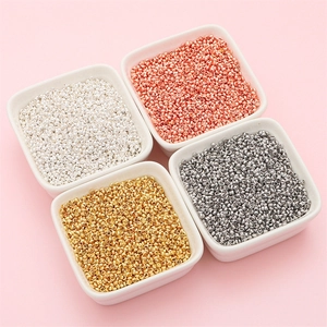 DIY Copper Crimp Beads Gold Silver Plated Tubular Positioning Beads For Necklace Bracelet Jewelry Making Handmade Accessories