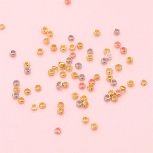 Flat round spacer beads in gold, silver, and rose gold for DIY jewelry making
