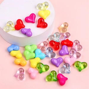 Perline a Cuore in Acrilico per Fai da Te Creazione di Gioielli Artigianato Catena per Cellulare Collana Bracciale Perline a Cuore