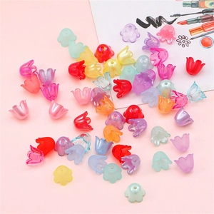 Colgantes de lirio de los valles en acrílico mate color macarrón para joyas DIY
