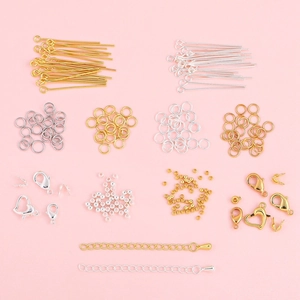 14K Gold Silver Plated Lobster Clasp Extension Chain Jump Rings Jewelry Findings Kit For Necklace Bracelet Making DIY Materials