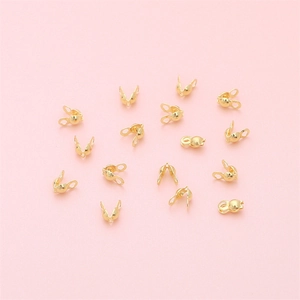 14K gold plated beads clamshell bead tips for DIY bracelet and necklace jewelry making