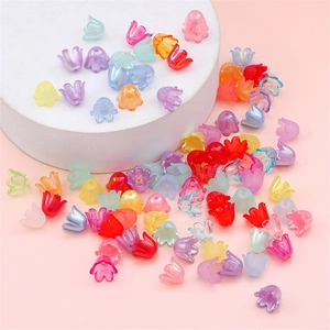 Cuentas de lirio de los valles en acrílico de colores para joyería DIY y manualidades