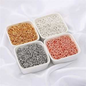 Anneaux de jonction ouverts plaqués or 18 carats et argent en quatre couleurs pour bijoux DIY