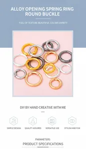 Primer plano de anillos de resorte en aleación para llaveros DIY y accesorios de joyería