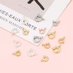 Cierres de Anillo de Resorte de Cobre Bañado en Oro 14K 18K para Creación de Joyas DIY Conectores de Collar Pulsera Accesorios