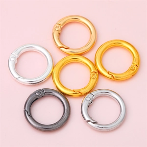 Anillos de resorte de aleación de colores para bolsos y llaveros en acabados metálicos