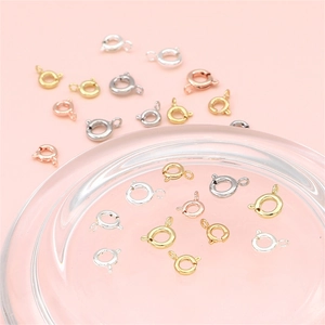 Cierres de anillo de resorte surtidos en oro y plata para crear collares y pulseras DIY