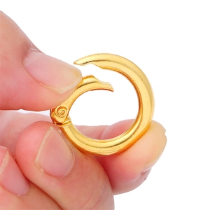 Anillo de resorte dorado de aleación para creación de joyas DIY y llaveros