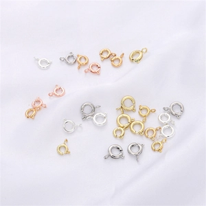 Cierres de anillo de resorte bañados en oro de 14K en oro plata y rosa metal