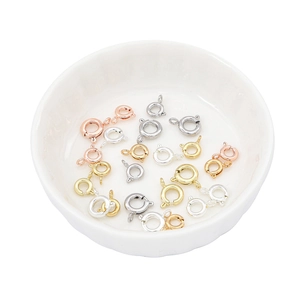 Cierres de anillo de resorte en oro y plata para collares y pulseras de bricolaje