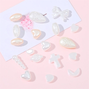 Assorted DIY heart and teardrop faux pearl beads for handmade jewelry accessories
