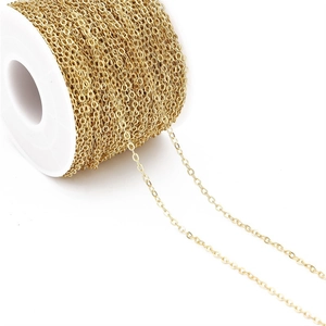 Chaîne d'extension dorée 14K sur bobine blanche pour la création de bijoux DIY