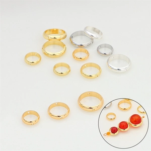 14K Gold gefüllte runde Perlenrahmen in Gold und Silber für DIY-Schmuckherstellung