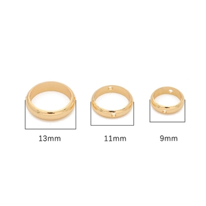 Set aus 14K goldgefüllten runden Abstandsringen für DIY-Schmuck in 13mm, 11mm, 9mm Größen