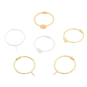 14K gold and silver plated adjustable ring base findings for DIY jewelry making