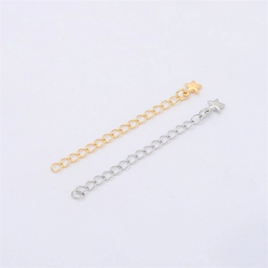 14K gold filled and silver extension chains with star pendants for jewelry making