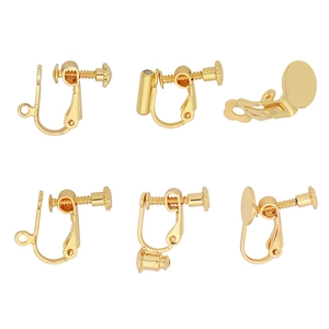 Assorted gold-plated spiral and spring ear clips for DIY jewelry making accessories