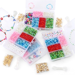 Comprehensive DIY jewelry making kit with colorful beads, letter beads and gold accessories