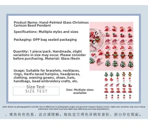 Detailed view of hand-painted snowman glass beads for DIY Christmas jewelry crafts